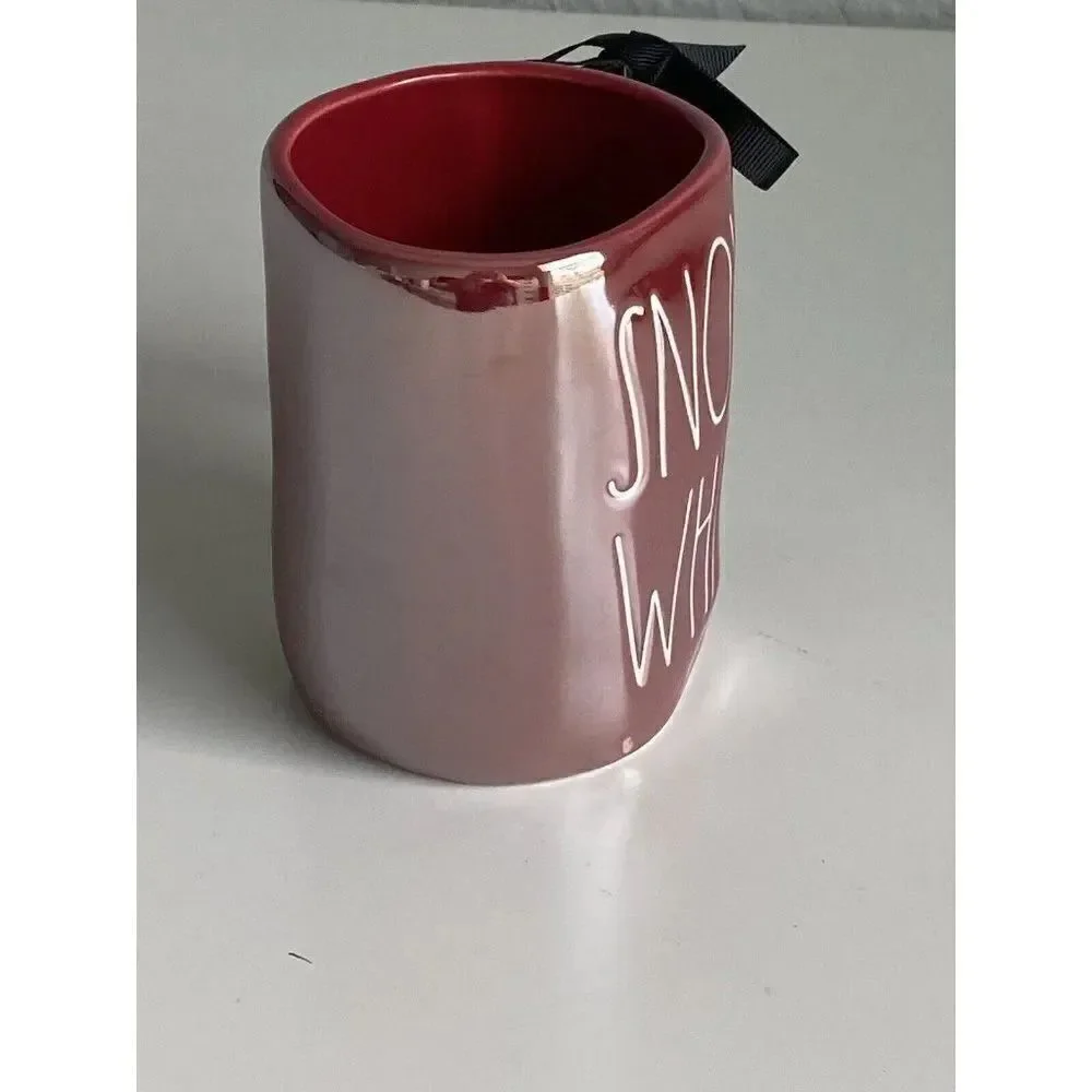 Rae Dunn Disney Snow White Red Iridescent Ceramic Mug NEW‎